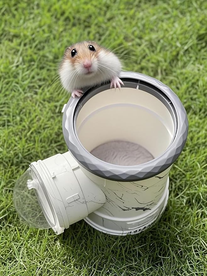 Hamster Carrier Cage, Marble Print Anti-bite and Chewproof Design, Table Chinchillas Cage for Small Guinea Pig Bird Parrot Budgies, Front and Top Ventilation-Mewly Pet