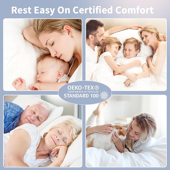 Extra Thick Fitted Mattress Topper - Full XL Size for College Dorm | Soft & Cooling Pillow Top Mattress Pad & Protector | Bed Topper for Back Pain, Straps Stretch 6" to 22" Deep