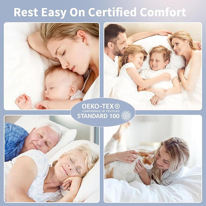 Twin XL Size Mattress Topper for College Dorm Room - Soft & Cooling Pillow Top Mattress Pad & Protector | Bed Topper for Back Pain, Straps Stretch 6" to 22" Deep
