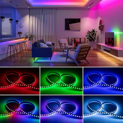 BTF-LIGHTING WS2812B RGB ECO LED Strip, Chasing Effects 5050SMD Individually Addressable 16.4FT 30Pixels/m 150Pixels Flexible Dream Color IP30 for Bedroom DIY Project DC5V(No Adapter or Controller)