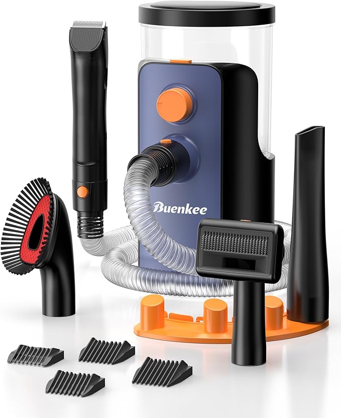 Dog Grooming Vacuum, 4.5L Extra-Large Dust Cup Dog Grooming Kit, 14000Pa High-Suction Pet Groomer with Clippers, Low-Noise All-in-One Shedding Control Set for Home Use-Mewly Pet