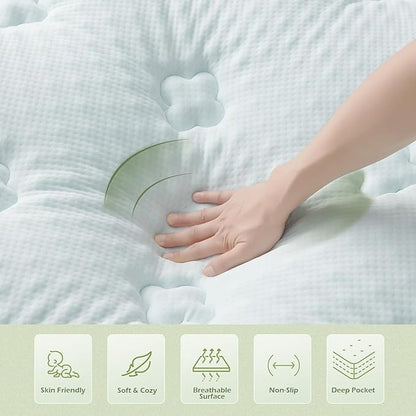 Hansleep College Dorm Twin XL Mattress Topper Viscose Derived from Bamboo, Memory Foam Pillow Top Mattress Topper Twin XL, Breathable Mattress Pad for Back Pain Relief, 39" x 80", White