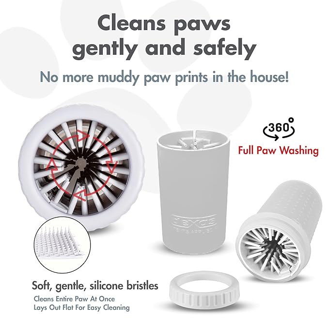 Dexas MudBuster Portable Dog Paw Cleaner, Medium, Bright White Special Edition, Premium Pet Supplies and Accessories-Mewly Pet