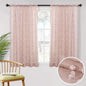 MYSKY HOME Pom Pom Pink Sheer Curtains for Bedroom Girls Room Dusty Rose Curtains 63 inch Length for Nursery Kids Light Filtering Boho Window Drapes, Rod Pocket, 52" Wide, 2 Panels