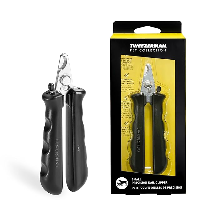 Tweezerman Small Nail Clippers for Dogs & Cats, Manual Professional Dog & Cat Nail Trimmer with Ergonomic Handle-Mewly Pet