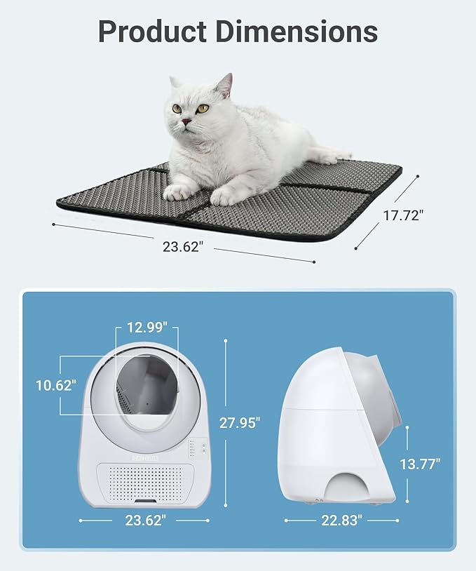 CATLINK 2025 Upgrade Automatic Cat Litter Box Self Cleaning for Multiple Cats with Mat, Double Odor Removal, Cat Litter Box for Cats from 3.5～22 lbs-Mewly Pet
