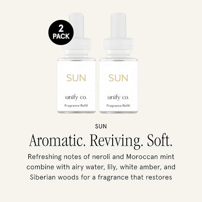 Pura & Unify Co. Home Scent Refill - Smart Home Air Diffuser - Up to 120-Hours of Luxury Fragrance per Refill - Spring & Summer Fragrance - 2 Pack, Sun