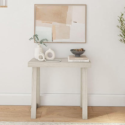Plank+Beam Solid Wood Console Table, 36 Inch, Sofa Table, Narrow Entryway Table for Hallway, Behind The Couch, Living Room, Foyer, Easy Assembly, Coastal White