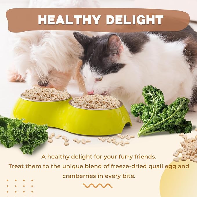 Freeze Dried Chicken & Kale Cube Cat & Dog Treats Biscuits, Dehydrated High Protein Weight Control Traing Treats for Small Dogs Cats 1.8 Ounce-Mewly Pet