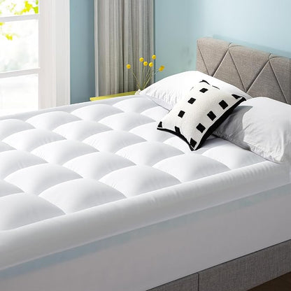 Best Price Mattress 4 Inch Pillowtop Mattress Topper and Pad Combo, 2 Inch Egg Crate Foam Mattress Topper, 2 Inch Plush Mattress Pad, Certified Safe Foam and Fabric, Dorm Essentials, Twin