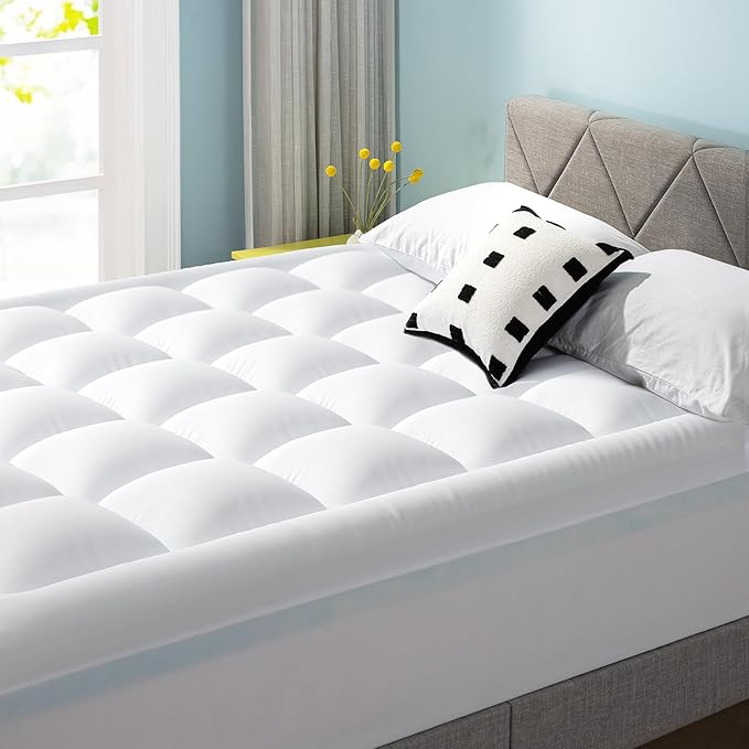 Best Price Mattress 4 Inch Pillowtop Mattress Topper and Pad Combo, 2 Inch Egg Crate Foam Mattress Topper, 2 Inch Plush Mattress Pad, Certified Safe Foam and Fabric, Dorm Essentials, King