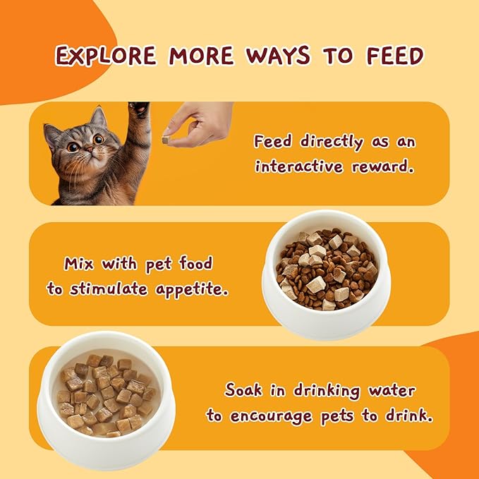 Jungle Calling Freeze Dried Cat Treats, 9.17 oz Single Ingredient Duck Meat for Cats Puppy Dogs, High Protein Food Topper Cube Healthy Dog Treat, Rawhide Free Snacks for Training Bites-Mewly Pet