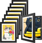8 Pack Kids Artwork Frames Changeable 8.5 x 11 Inch Children Art Projects Kids Art Frames Front Opening Picture Display Frame, Black