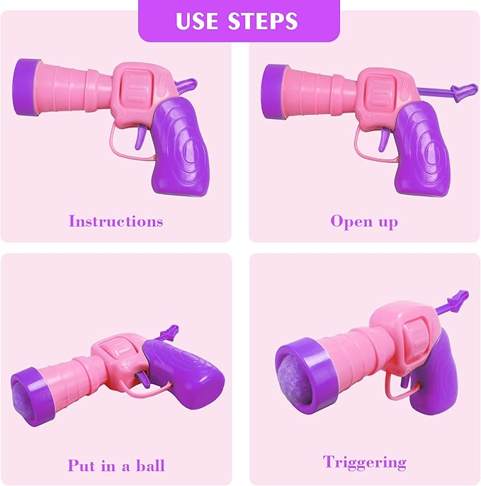 Mewlmart Interactive Cat Toys for Indoor Cats Pink Cat Pom Pom Balls Plush Ball Launcher Cat Fetch Toy Enrichment Toys 30 Balls-Mewly Pet