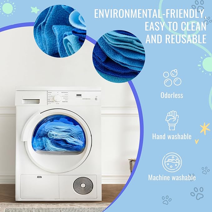 Pet Snuffle Ball, Puzzle Sniffing Interactive Dog Ball for Blind Dogs Training Stress Relief Dog Enrichment Toys Treat Machine Washable (20cm, Ocean Blue)-Mewly Pet