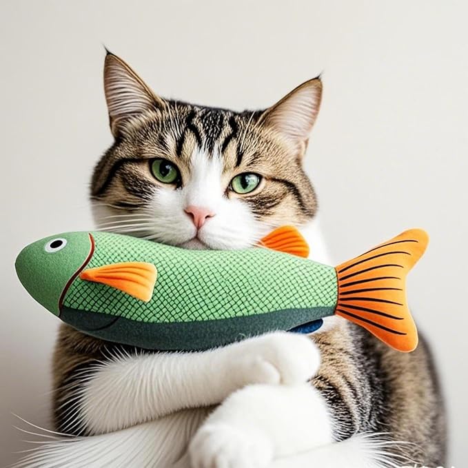 Cat Toys for Bored Indoor Adult Cats - Catnip Toys for Mental Stimulation, Interactive & Durable Kicker Toys for Solo Play, Best for Lazy or Senior Cats(Green-Mewly Pet