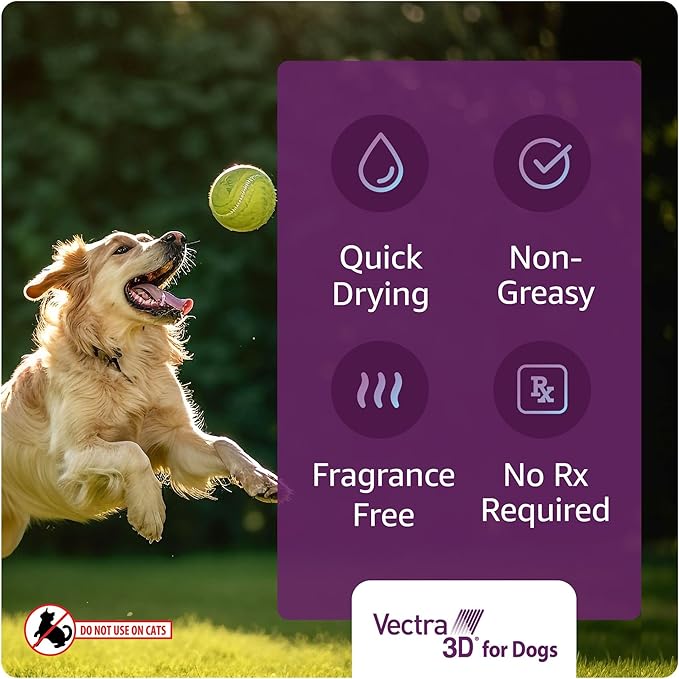 Vectra 3D for Dogs Flea, Tick & Mosquito Treatment & Prevention for Small Dogs (11 – 20 lbs) , 3 month supply-Mewly Pet