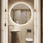 40" Round LED Bathroom Mirror, Wall Mounted Backlit Vanity With Lights, Fog Free Circle With Gold Frame, Smart Light Up 3-Color