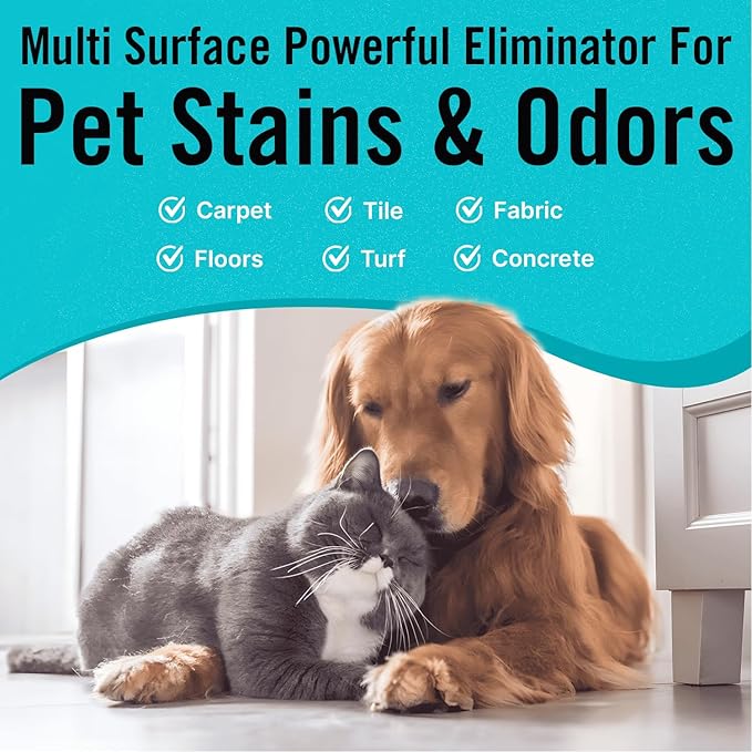 Multi-Purpose Probiotic Enzyme Cleaner, Made in USA - Pet Stain and Odor Remover - Concentrated - Professional & Home Strength Drains, Floors, Bathrooms, Toilets Trash Can, (1 gallon, Fresh fragrance)-Mewly Pet