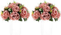 NUPTIO Artificial Flower Centrepieces for Tables - 2 Pcs Dusty Rose Fake Flowers Roses Balls 9.5in Diameter - Silk Faux Rose Arrangement for Wedding Party Centerpiece Table Decorations