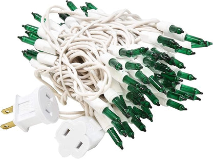 Holiday Essence 100 Green Christmas St. Patrick's Day Light Set, 20.6 Feet White Wire Indoor Outdoor