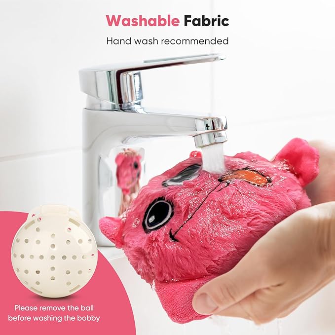 Petbobi Interactive Dog Toys for Boredom - Moving Dog Toy for Stimulating Play, Pet Plush Squeaky Ball for Small Medium Breeds with 4 Batteries, Pink-Mewly Pet