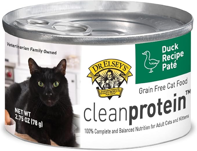 Dr. Elsey's cleanprotein Duck Recipe Wet Cat Food Case of 24, 2.75 oz Canned Food-Mewly Pet