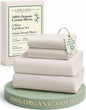 LANE LINEN 100% Organic Cotton Full Sheets Set 4-Piece Pure Percale Long Staple Soft Bedding Breathable Fits Mattress Upto 15" Deep - Glacier Grey
