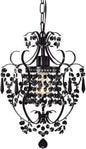 Black Chandelier Small Crystal Chandelier Lighting Modern Mini Hanging Light Fixtures with 1 Light