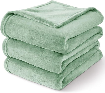 BEDELITE Fleece Blankets Queen Size Mint Green Throw Blankets for Bed, Luxury Plush Cozy Fuzzy Blanket 90x90 inches, Super Soft Warm Lightweight Throw Blanket All Seasons Suitable