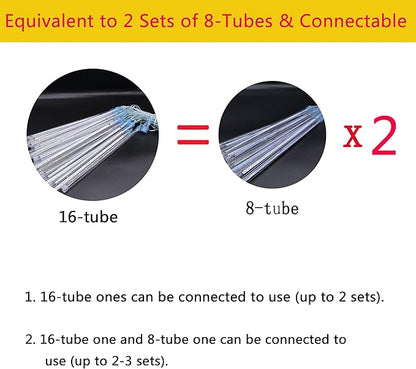 Kwaiffeo Multicolor Icicle Lights Outdoor, Waterproof 16-Tube Meteor Shower Lights for Christmas New Year Party Outside Decor, Equivalent to 2 Sets of 8-Tubes