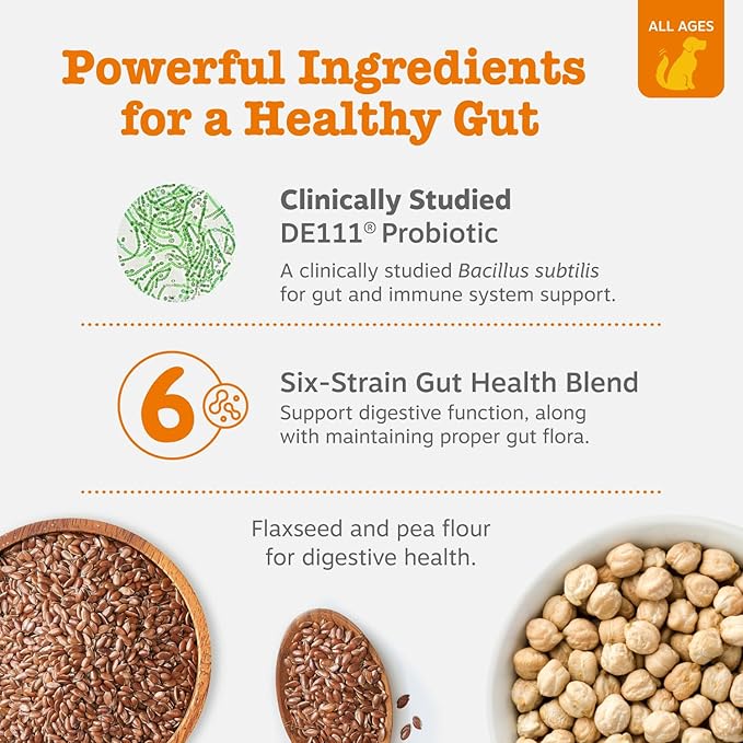 Zesty Paws Probiotics for Dogs, Digestive Enzymes Gut Flora, Digestive Health, Diarrhea & Bowel Support, DE111, Dog Probiotic Soft Chew for Pet Immune System, Pumpkin, 250 Ct-Mewly Pet