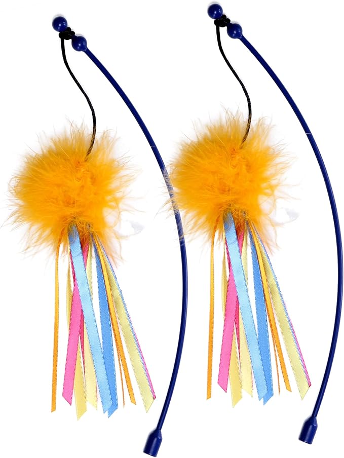 SmartyKat Scratch 'N Spin Replacement Wand Cat Toys - Multi Color, 2 Count-Mewly Pet