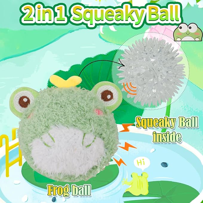 DKING 3Pack Squeaky Dog Balls,2 in1 Funny Puppy Ball Toys,Birthday Dog Toy for Small Medium Dogs (Farm Ball)-Mewly Pet