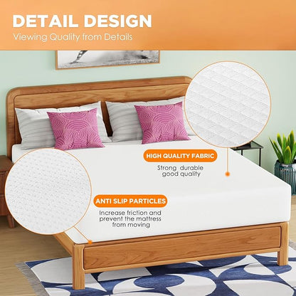 PayLessHere 12 Inch Gel Memory Foam Mattress Medium Firm Mattresses CertiPUR-US Certified Bed-in-a-Box Pressure Relieving California King Size,Fiberglass Free，White
