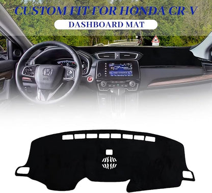 Dashboard Cover Mat Custom Fit for 2017-2022 Honda CR-V Dash Cover Nonslip Dash Mat Protector Sunshade No Glare Black