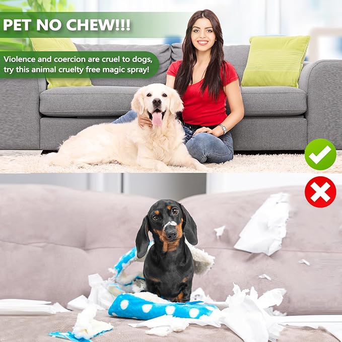 vyaji 5.07 Oz Bitter Apple Spray for Dogs to Stop Chewing - Natural Ingredients No Chew Spray for Dogs - Bitter Sprays for Dog - Alcohol-Free & Cruelty-Free - Safeguard Beloved Furniture, Green-Mewly Pet