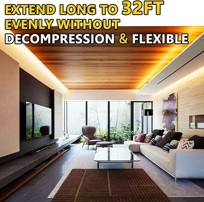 EMITEVER COB LED Strip Lights Warm White, 2700K Tape Light 32.8ft, Premium High Density, DC 24V, 300+Lumens/ft, 4800LEDs/Spool, Ra 90, 3W/ft, UL Listed 5 Year Warranty (Power Supply Sold Separately)