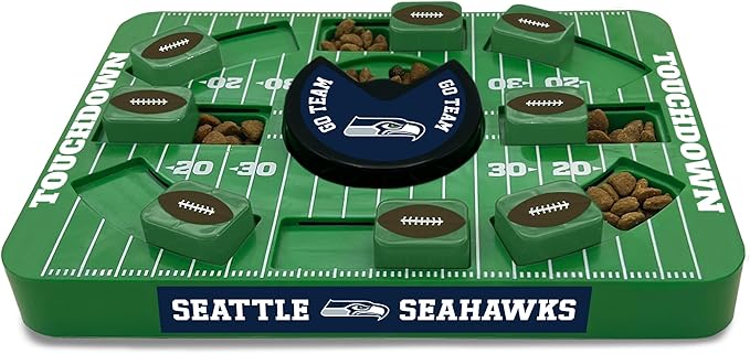 Pets First NFL Seattle Seahawks Large Puzzle Toy, Dog Puzzle Treat Toy, New Large Size, Interactive Dog Treat Toy, Dog Slow Feeding Toy-Mewly Pet