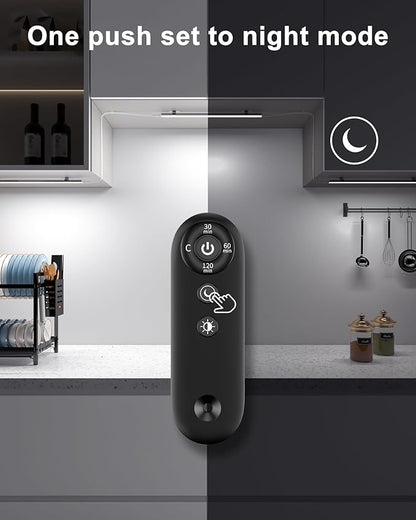 Remote Control Under Cabinet Led Light Plug in, Dimmable Daylight White 4500K, 6 Pack 12 inch Linkable Led Under Counter Lights for Kitchen Upgrade ETL Listed Plug 24V, UNO-LK 4500K
