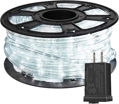 100 Feet 720 LED Rope Lights,2-Wire Low Voltage Waterproof Rope Lights Outdoor,Indoor Background Lighting Idear for Trees,Bridges,Eaves,Pool,Wedding Use(White)