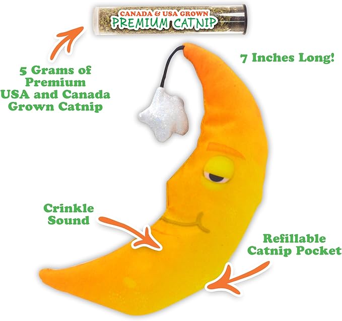 Meowijuana Sleepy Time Bundle | Get Hung Refillable Moon and Stars Toy and Mice Dreams Catnip Blend | Promotes Play and Cat Health | Includes North American Organic Catnip-Mewly Pet