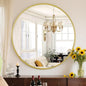 Sweetcrispy Gold Round Mirror for Wall 30 Inch, Bathroom Circle Mirrors for Over Sink, Entryway, Bedroom, Vanity
