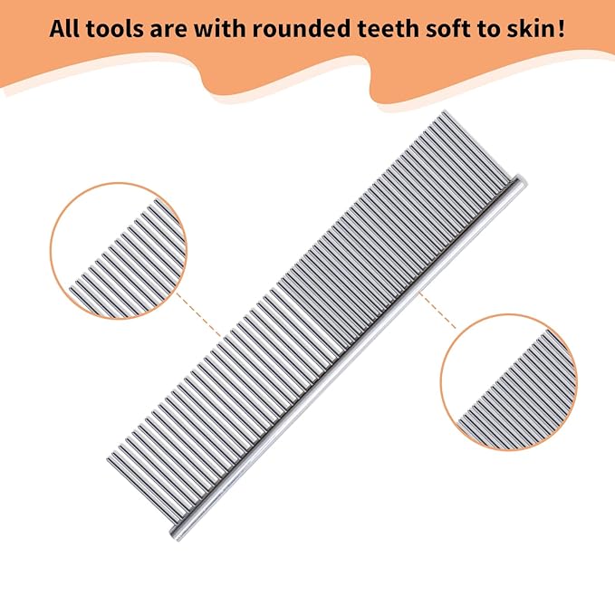 Ergonomic Slicker Brush for Long-Haired Dogs - Wooden Handle, Long Pins for Grooming Goldendoodles-Mewly Pet