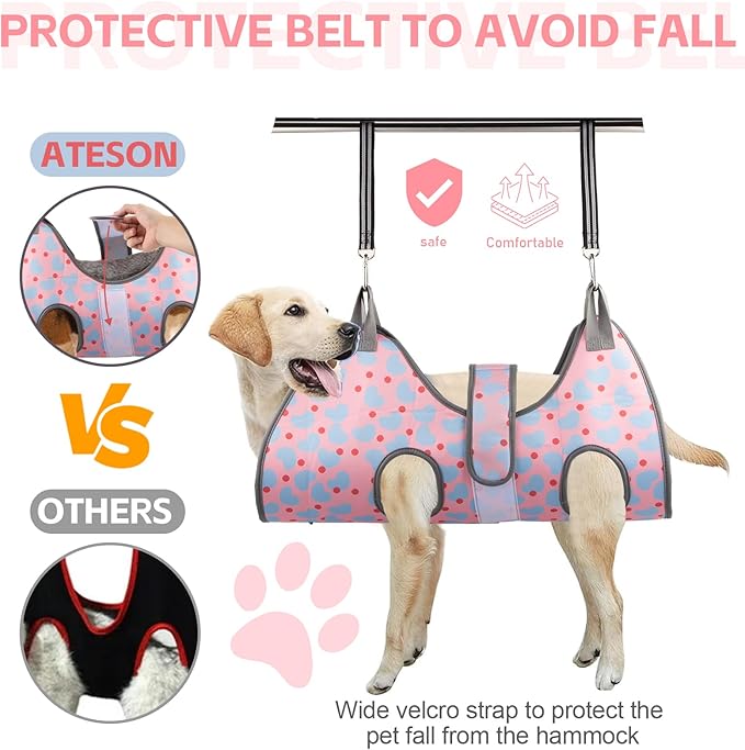 Dog Grooming Hammock for Small Dogs & Cats, Dog Grooming Harness for Nail Trimming, Pet Grooming Sling Helper with Nail Clippers/Nail Trimmers-Mewly Pet
