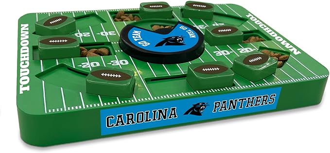 Pets First NFL Carolina Panthers Large Puzzle Toy, Interactive Treat Dispenser, Slow Feeding Toy for Dogs-Mewly Pet