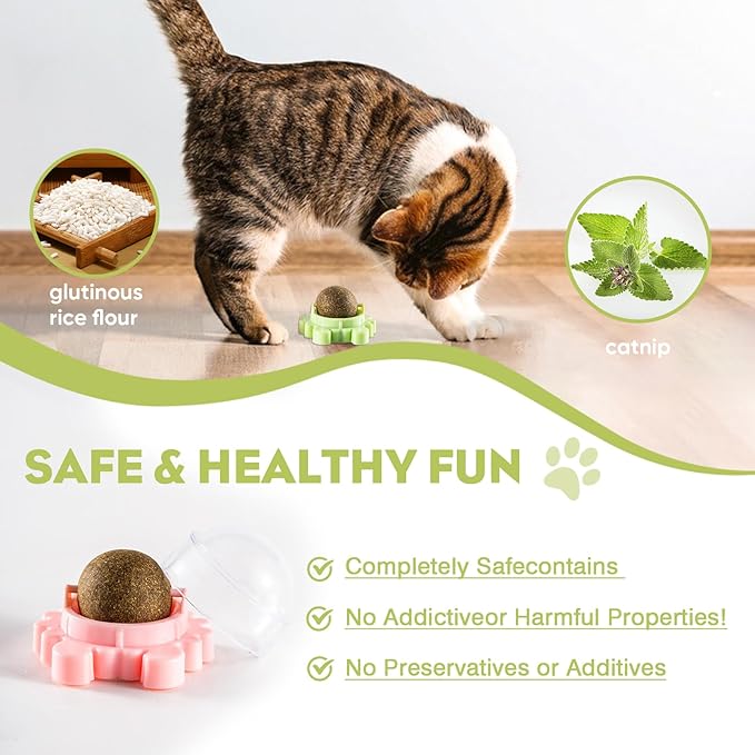 Catnip Balls Catnip Ball Toys Including 4 Pieces Suitable for All Breeds of Cats Relieve Anxiety-Mewly Pet