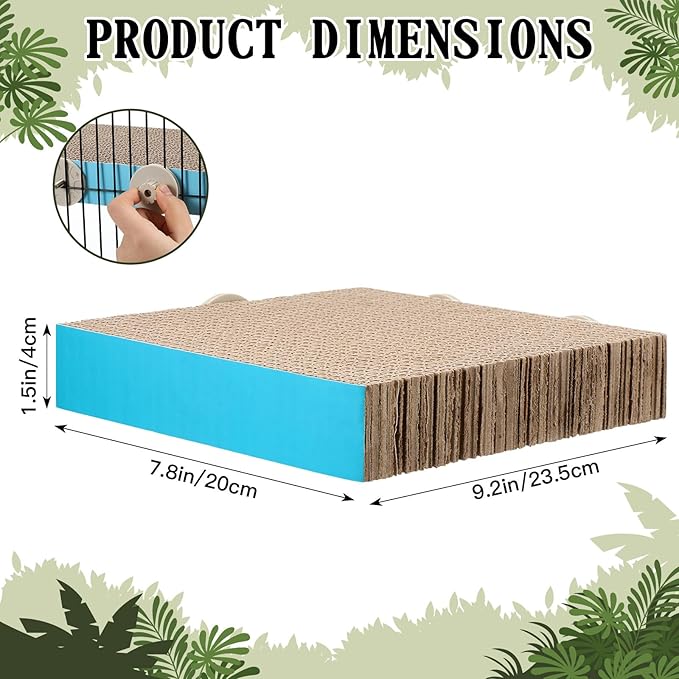 2 Pieces Bird Chew Toy Parrot Cage Perch Cardboard Platform Bird Paw Grinding Stand Parrot Cage Playground for Macaws, Small Parakeets, Conures, Budgies, Finches Conure Cockatiel (Large)-Mewly Pet