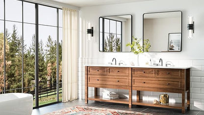 TETOTE Black Bathroom Mirror 30 x 30 Matte Black Metal Framed Vanity Mirror, Tempered Glass, Wall Mounted for Bathroom, Entryway, Bedroom, Living Room(Horizontal/Vertical)
