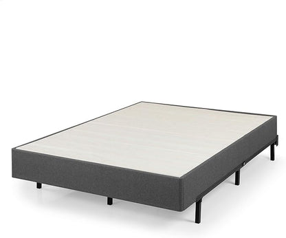 ZINUS Upholstered Metal and Wood Box Spring, 9 Inch Mattress Foundation, Easy Assembly, Fabric Paneled Design, Queen